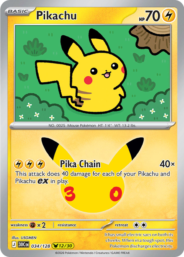 Pikachu, 034/128