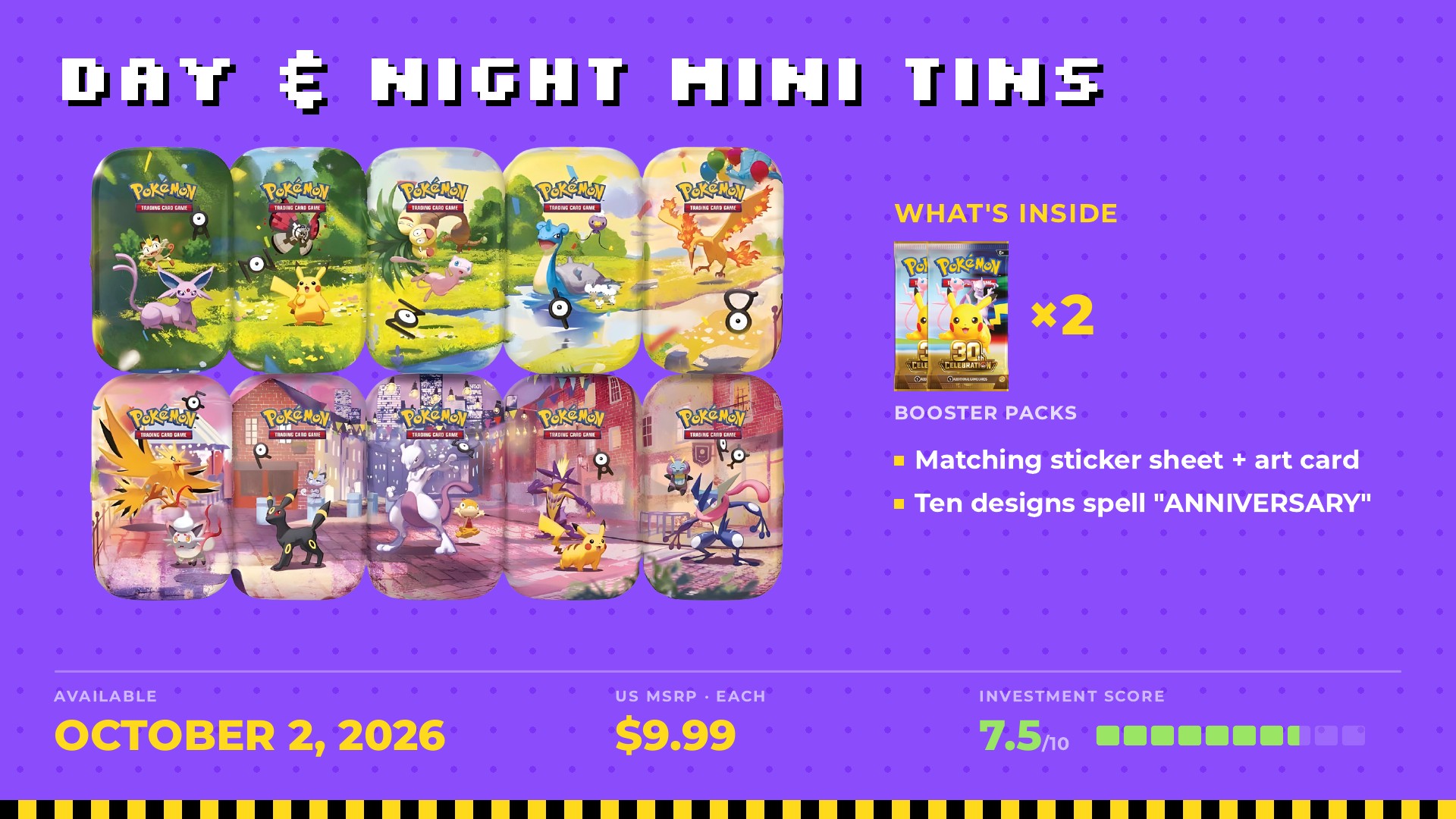 Day and Night Mini Tins: Matching sticker sheet and art card