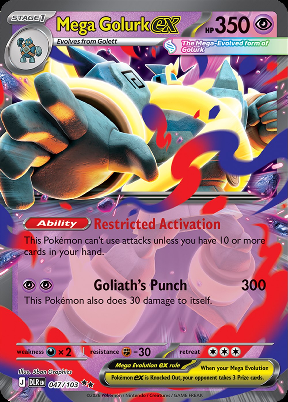 Mega Golurk ex, English checklist 047/103, English image