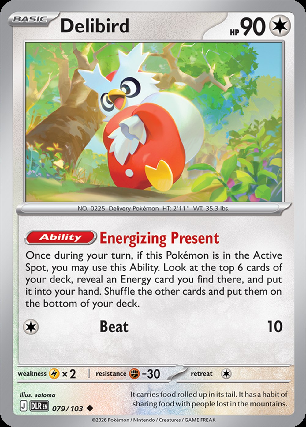 Delibird, English checklist 079/103, English image