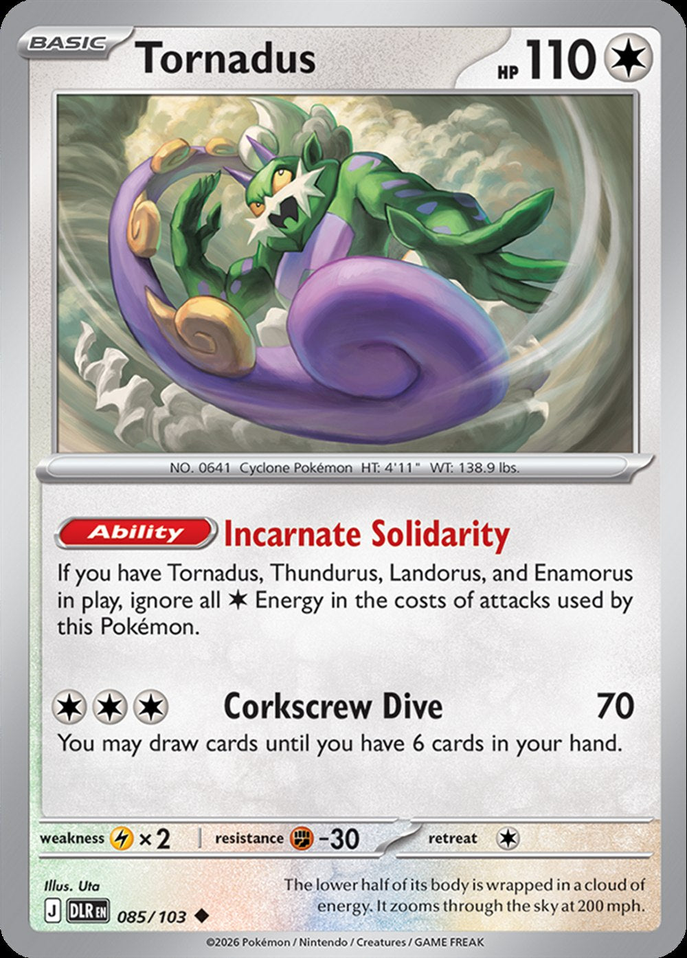Tornadus, English checklist 085/103, English image