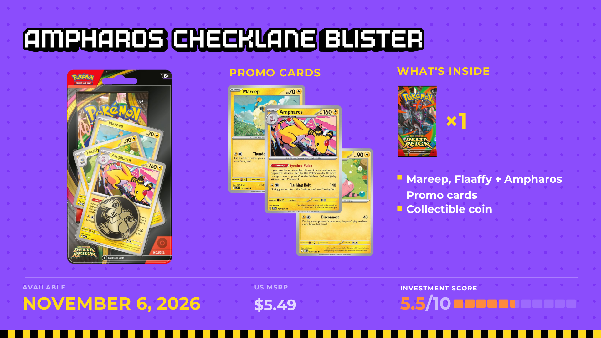 Mareep, Flaaffy and Ampharos with one pack ,  original Side Quest episode graphic
