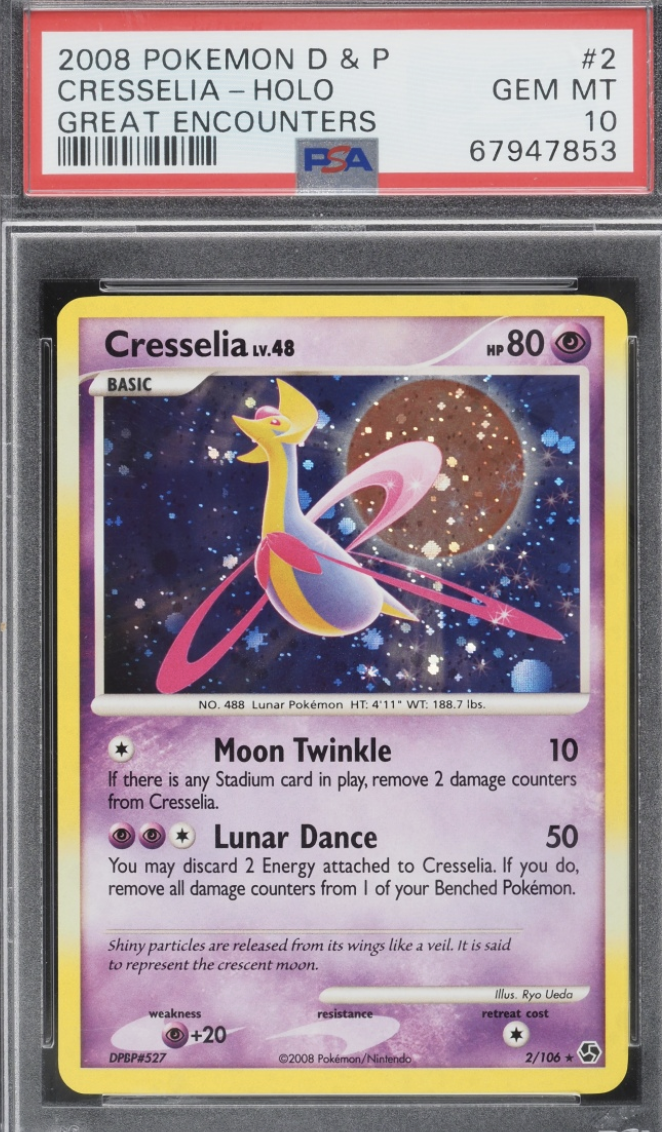 Graded Cresselia card pictured in the source report